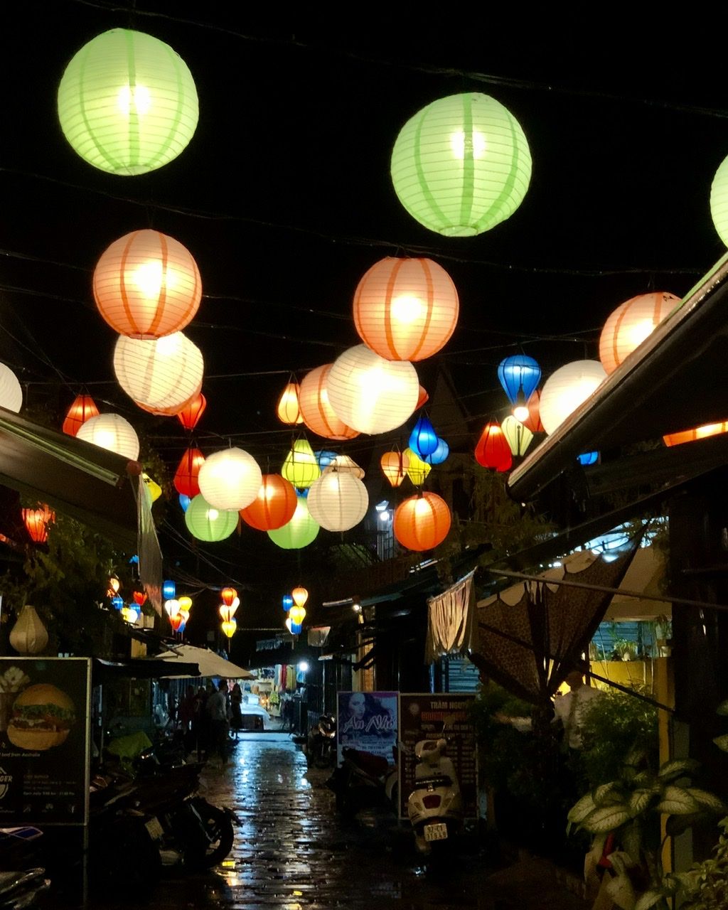 Lanterns illuminated in the streets